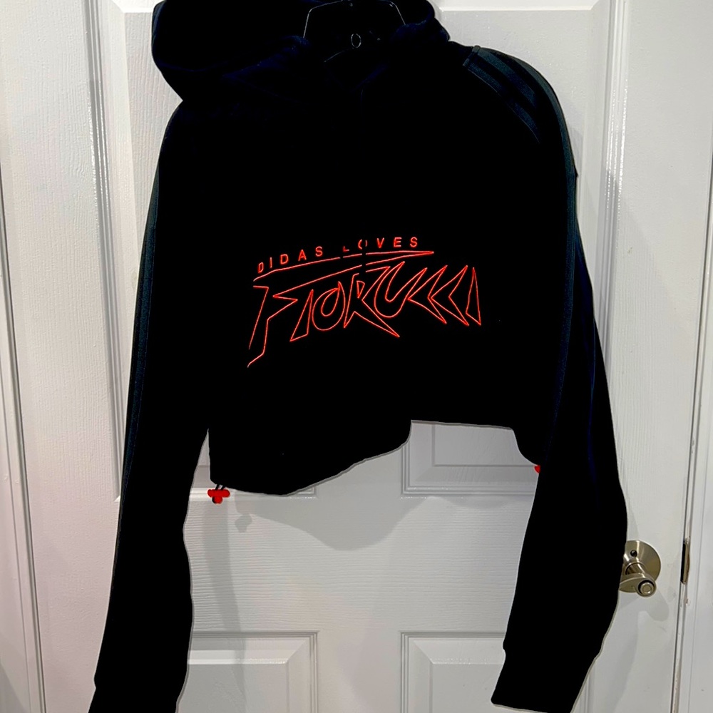 Adidas x Fiorucci Black Cropped Hoodie
